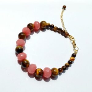 Pulseira Jade Goiaba com Esfera Olho de Tigre. - Image 3